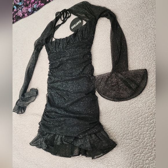 Baby Boo NWT Beautiful Sparkling Shrug Sleeve Dress - Picture 12 of 15